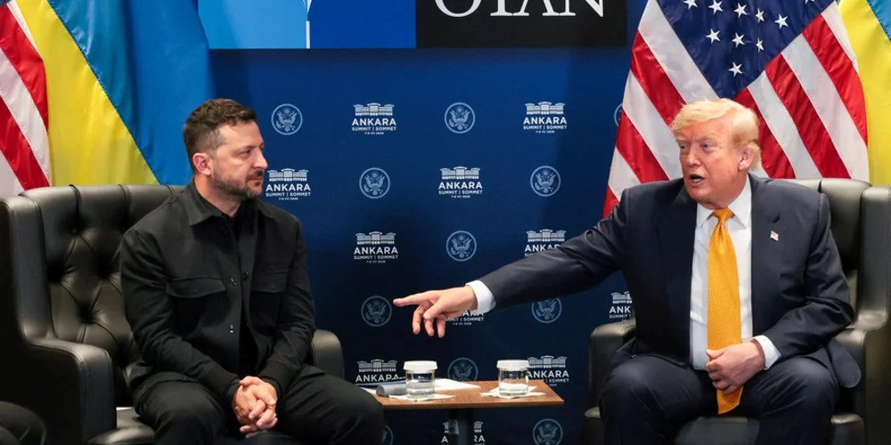 Володимир Зеленський і Дональд Трамп на полях саміту НАТО в Анкарі