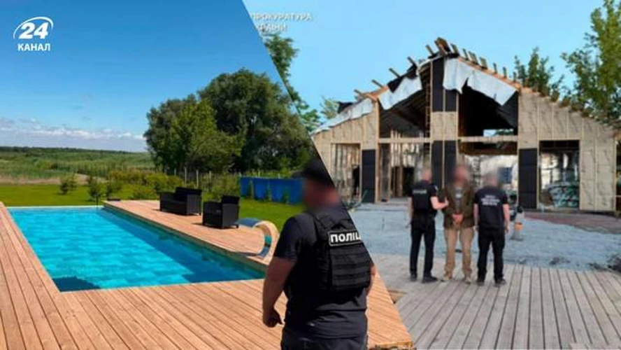 Будівництво приватного будинку, на якому працюють військовослужбовці у військовій формі