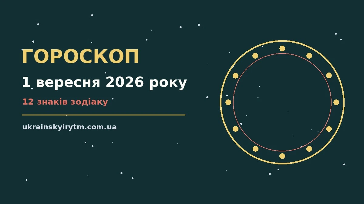 Гороскоп на 1 вересня 2026 року: підказки перед важливим кроком про шанси та застереження
